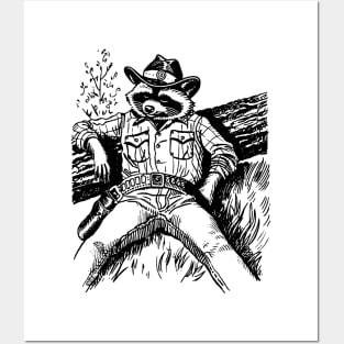 Cowboy Raccoon Funny Animal Meme Posters and Art